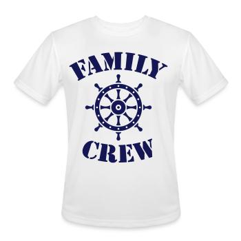 Family Crew (Ship's Wheel, Crew Complement / Navy) - Men's Moisture Wicking Performance T-Shirt - white - Front - Jackson (183cm)