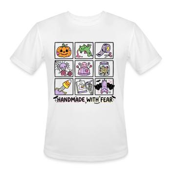 Handmade With Fear Halloween Patch Set - Men's Moisture Wicking Performance T-Shirt - white - Front - Jackson (183cm)