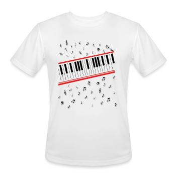 Beat It Piano Tee - Men's Moisture Wicking Performance T-Shirt - white - Front - Jackson (183cm)