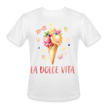 La Dolce Vita Ice Cream Summer Vibes Watercolor  - Men's Moisture Wicking Performance T-Shirt - white - Front - Jackson (183cm)