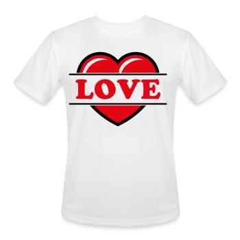 Heart / Love (Present / Gift / Red 2C) - Men's Moisture Wicking Performance T-Shirt - white - Front - Jackson (183cm)