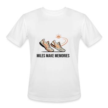 Miles Make Memories Sneakers Sunset - Men's Moisture Wicking Performance T-Shirt - white - Front - Jackson (183cm)