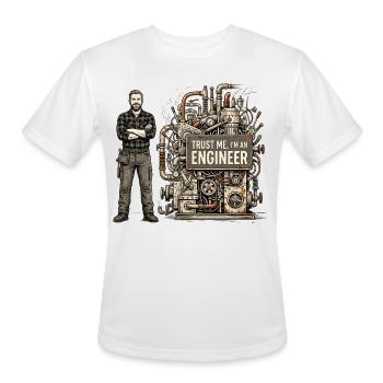 Steampunk Engineer Portrait Machine - Men's Moisture Wicking Performance T-Shirt - white - Front - Jackson (183cm)