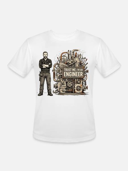 Steampunk Engineer Portrait Machine - Men's Moisture Wicking Performance T-Shirt - white