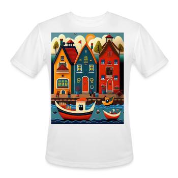 Amsterdam Netherland Art - Men's Moisture Wicking Performance T-Shirt - white - Front - Jackson (183cm)