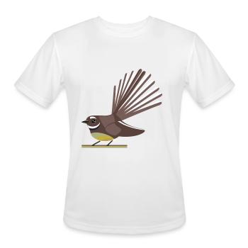 Fantail Cute Vector NZ bird - Men's Moisture Wicking Performance T-Shirt - white - Front - Jackson (183cm)
