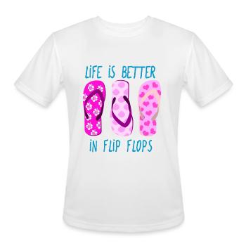 Life is better in Flip Flops - Men's Moisture Wicking Performance T-Shirt - white - Front - Jackson (183cm)