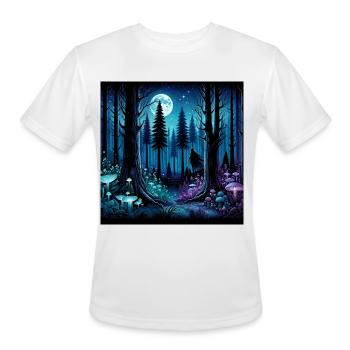 Mystic Moonlit Enchanted Forest - Men's Moisture Wicking Performance T-Shirt - white - Front - Jackson (183cm)