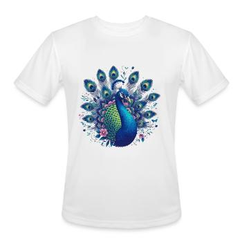 Peacock - Men's Moisture Wicking Performance T-Shirt - white - Front - Jackson (183cm)