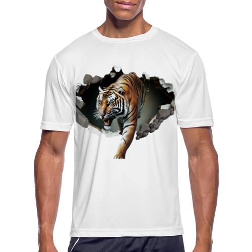 Fashion Design Tiger Coming Out, Wild Feline Tiger - Men's Moisture Wicking Performance T-Shirt