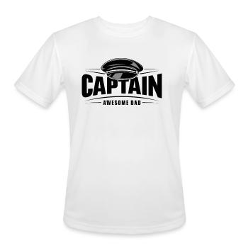 Captain Awesome Dad Saying Quote Father`s Day - Men's Moisture Wicking Performance T-Shirt - white - Front - Jackson (183cm)