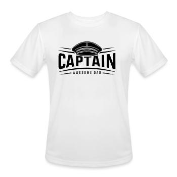Captain Awesome Dad Saying Quote Father`s Day - Men's Moisture Wicking Performance T-Shirt - white - Front - Jackson (183cm)