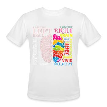 Brain Parts Left and Right Brain Neuroscience - Men's Moisture Wicking Performance T-Shirt - white - Front - Jackson (183cm)