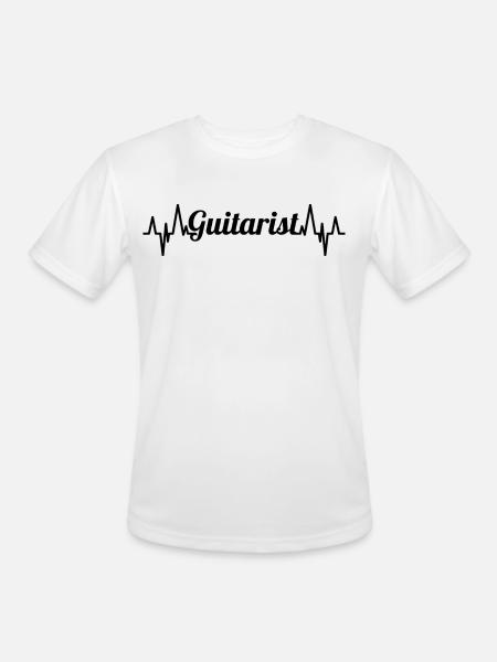 Guitarist ECG Heartline - Men's Moisture Wicking Performance T-Shirt - white