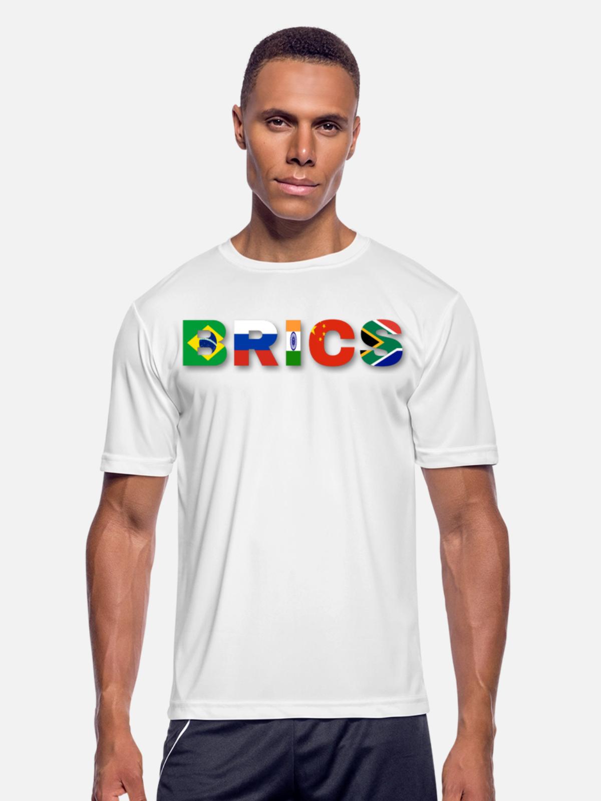Brics - Men's Moisture Wicking Performance T-Shirt - white - Front - Jackson (183cm)