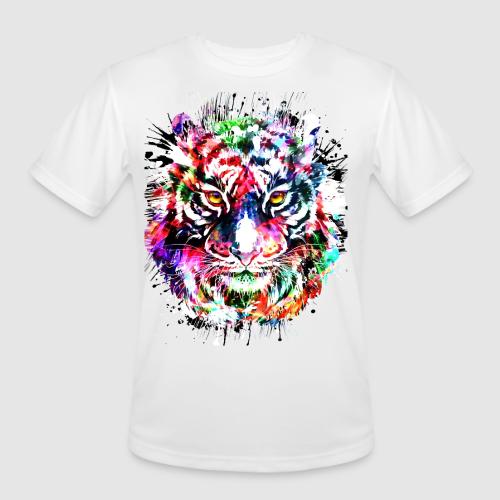 Colorful Tiger Head Portrait Drawing - Men's Moisture Wicking Performance T-Shirt