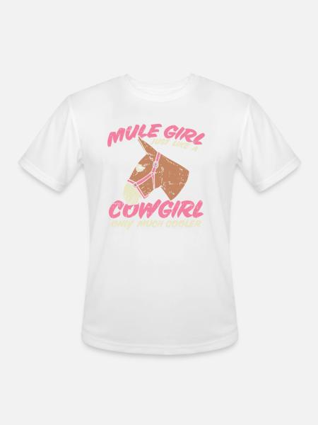 Mule Girl - Men's Moisture Wicking Performance T-Shirt - white
