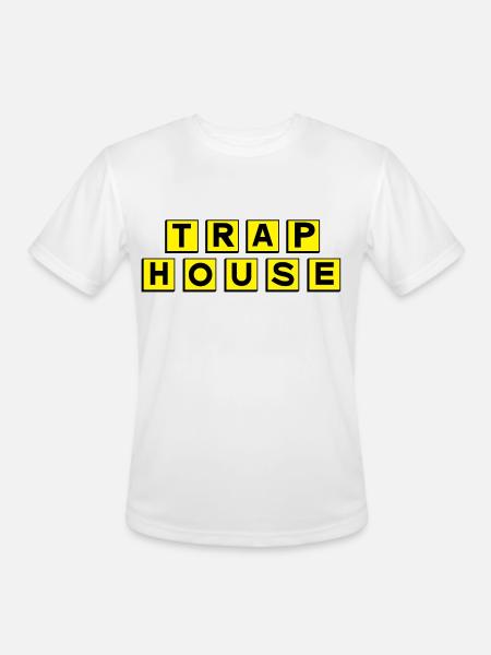 Trap House - Men's Moisture Wicking Performance T-Shirt - white