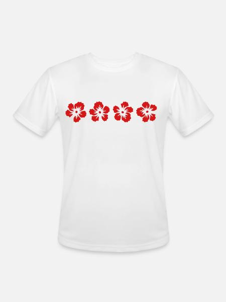 hawaii hibiscus flower - Men's Moisture Wicking Performance T-Shirt - white