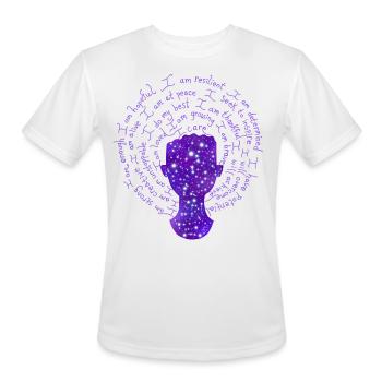 Night Galaxy Positive Mantras Female Silhouette - Men's Moisture Wicking Performance T-Shirt - white - Front - Jackson (183cm)