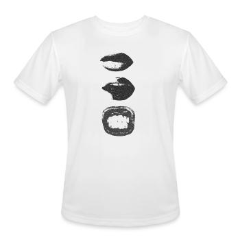 Mono Lip Print Kiss Pattern - Men's Moisture Wicking Performance T-Shirt - white - Front - Jackson (183cm)