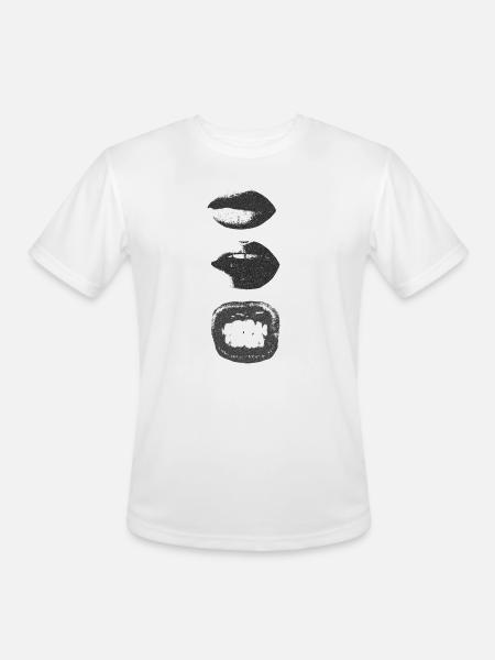 Mono Lip Print Kiss Pattern - Men's Moisture Wicking Performance T-Shirt - white