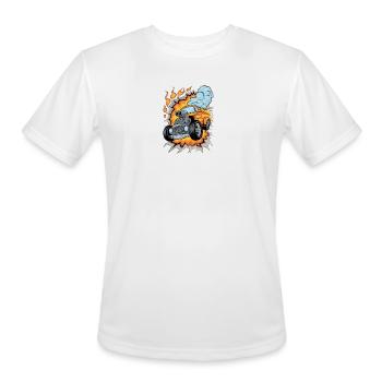 Hot Rod Burst Art - Men's Moisture Wicking Performance T-Shirt - white - Front - Jackson (183cm)