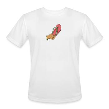 Hand Grasp FlipFlop Artwork - Men's Moisture Wicking Performance T-Shirt - white - Front - Jackson (183cm)