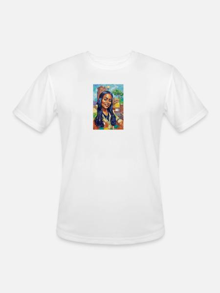 Bluehair City Portrait - Men's Moisture Wicking Performance T-Shirt - white
