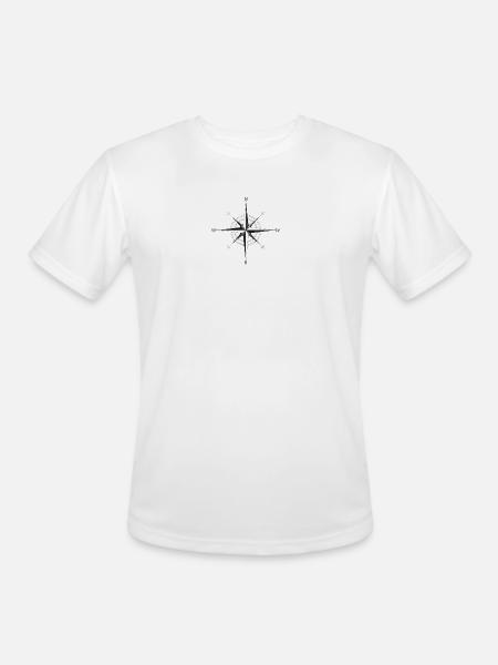 Noir Compass Rose - Men's Moisture Wicking Performance T-Shirt - white