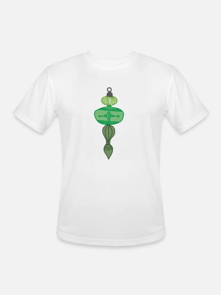 Green Christmas Ornament - Men's Moisture Wicking Performance T-Shirt - white