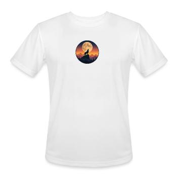 Vintage Wolf Howling at the Full Moon Retro Nature - Men's Moisture Wicking Performance T-Shirt - white - Front - Jackson (183cm)