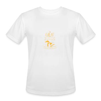 The Great Lakes Shark Free Unsalted Michigan - Men's Moisture Wicking Performance T-Shirt - white - Front - Jackson (183cm)