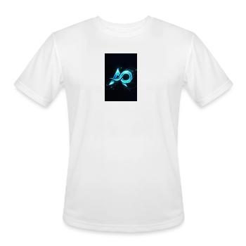 Neon A-O Glyph in Cosmic Glow - Men's Moisture Wicking Performance T-Shirt - white - Front - Jackson (183cm)