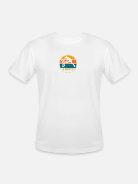 Retro Sunset BMX Rider - Men's Moisture Wicking Performance T-Shirt - white