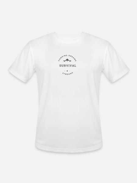 Camping Dreams Survival Streams - Men's Moisture Wicking Performance T-Shirt - white