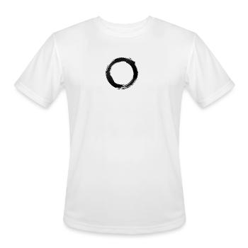 Enso Circle Brushstroke - Men's Moisture Wicking Performance T-Shirt - white - Front - Jackson (183cm)