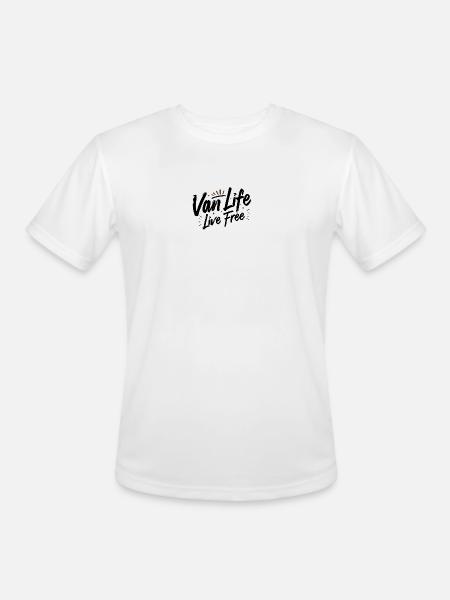 Van Life - Nocturnal Silhouette Sunburst - Men's Moisture Wicking Performance T-Shirt - white