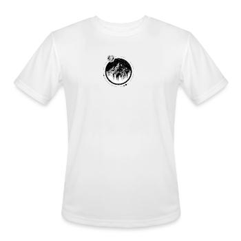 Monochrome Mountain Circle - Men's Moisture Wicking Performance T-Shirt - white - Front - Jackson (183cm)
