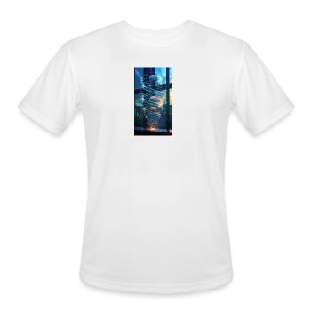 Neon Brain Spiral Science - Men's Moisture Wicking Performance T-Shirt - white - Front - Jackson (183cm)