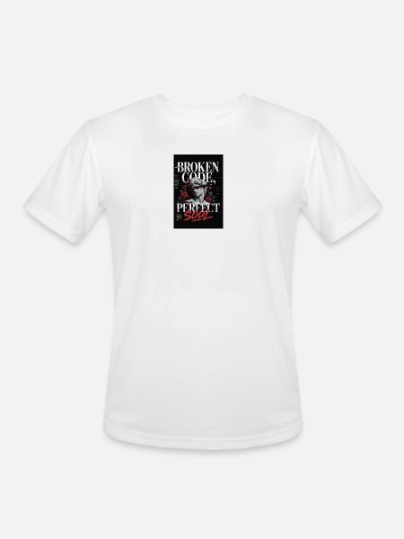 Broken Code, Perfect Soul - Men's Moisture Wicking Performance T-Shirt - white