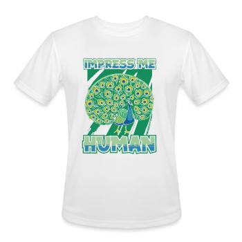 Peacock Peafowl - Men's Moisture Wicking Performance T-Shirt - white - Front - Jackson (183cm)