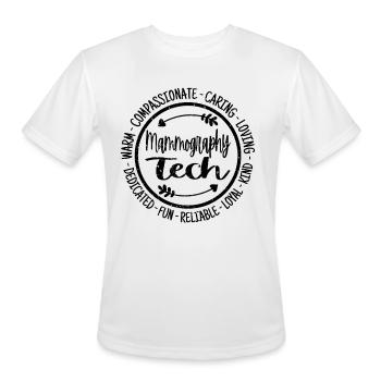 Mammography Tech - Men's Moisture Wicking Performance T-Shirt - white - Front - Jackson (183cm)