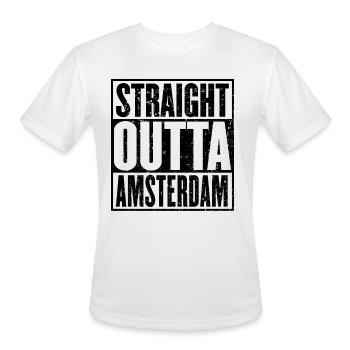 Straight Outta Amsterdam Vintage - Men's Moisture Wicking Performance T-Shirt - white - Front - Jackson (183cm)