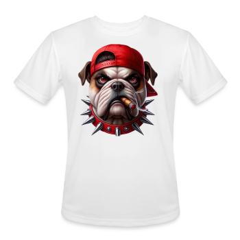 Bulldog Boss Attitude - Men's Moisture Wicking Performance T-Shirt - white - Front - Jackson (183cm)