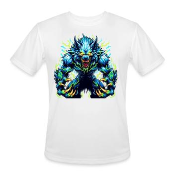Neon Alpha Howler – Electric Werewolf Rage - Men's Moisture Wicking Performance T-Shirt - white - Front - Jackson (183cm)