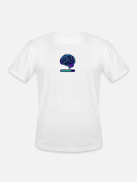 Neon Brain Progress Bar - Men's Moisture Wicking Performance T-Shirt - white