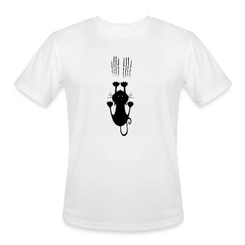 Scratch Cat - Men's Moisture Wicking Performance T-Shirt - white - Front - Jackson (183cm)