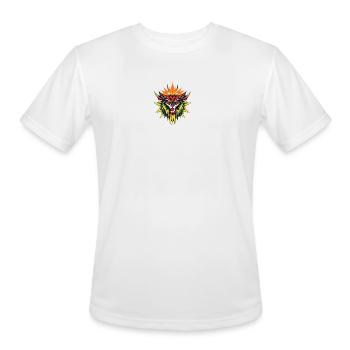 Fiery Wolf Sunburst Emblem - Men's Moisture Wicking Performance T-Shirt - white - Front - Jackson (183cm)