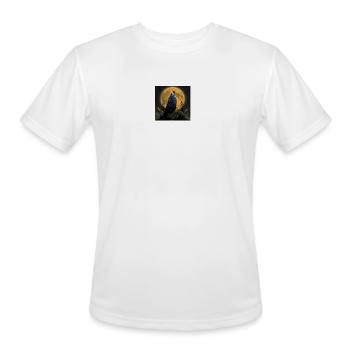 Howling Wolf under Full Moon - Oğuz Spirit - Men's Moisture Wicking Performance T-Shirt - white - Front - Jackson (183cm)